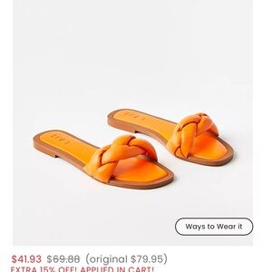 Orange loft slides sandals